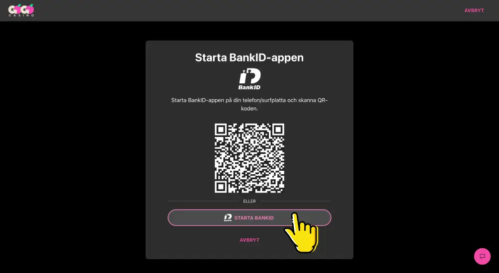 Inloggning på GoGoCasino webbplats
