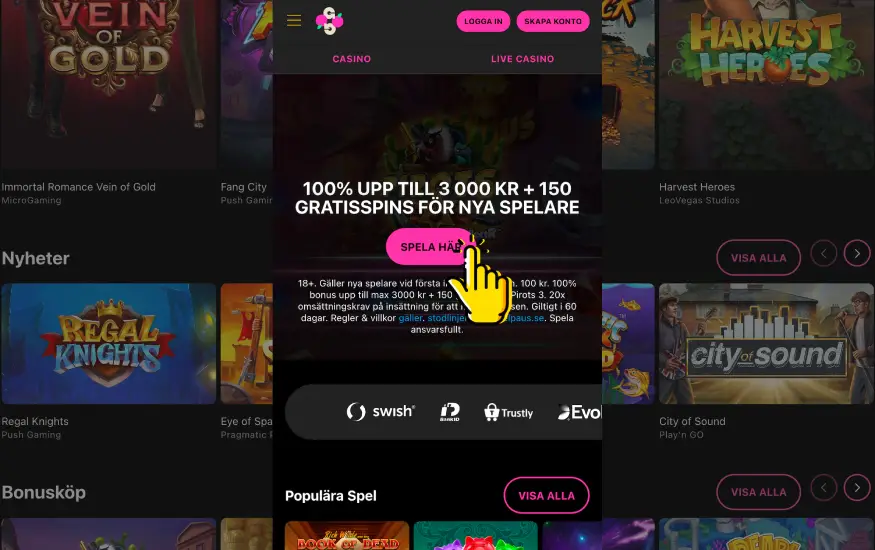 Bonusar i det mobila casinot GoGoCasino